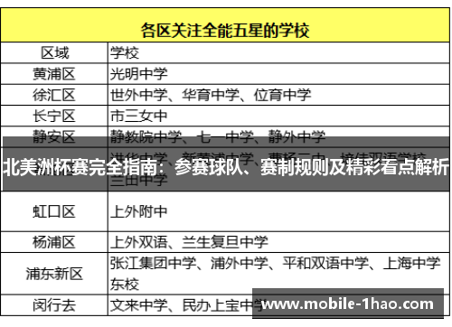 北美洲杯赛完全指南:参赛球队、赛制规则及精彩看点解析 北美洲杯赛完全指南:参赛球队、赛制规则及精彩看点解析