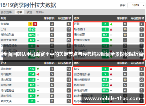 全面回顾法甲冠军赛季中的关键节点与经典精彩瞬间全景探秘解析篇