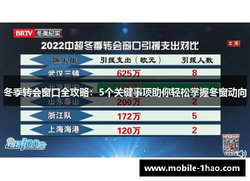冬季转会窗口全攻略：5个关键事项助你轻松掌握冬窗动向