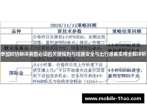 参加欧协联决赛前必读的关键规则与观赛安全与出行准备实用全解详析