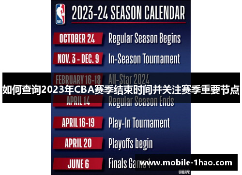 如何查询2023年CBA赛季结束时间并关注赛季重要节点
