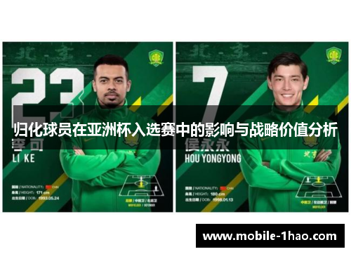 归化球员在亚洲杯入选赛中的影响与战略价值分析